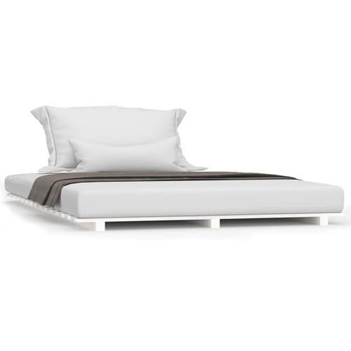 Sengeramme 140x190 cm massivt fyrretræ hvid