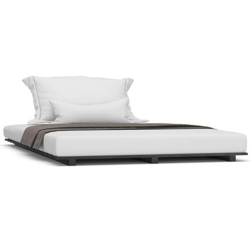 Sengeramme 140x190 cm massivt fyrretræ sort