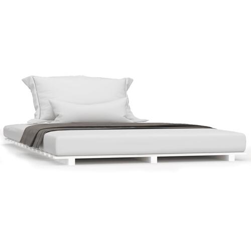 Sengeramme 135x190 cm massivt fyrretræ hvid
