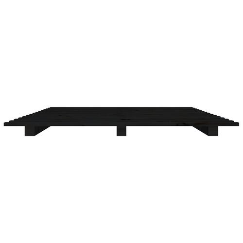 Sengeramme 135x190 cm massivt fyrretræ sort