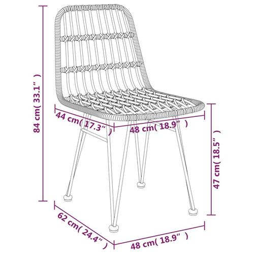 Havestole 2 stk. 48x62x84 cm polyrattan