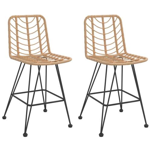 Barstole 2 stk. 45x56x103,5 cm polyrattan og stål