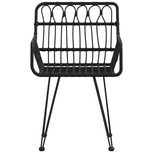 Havestole 2 stk. med armlæn 56x64x80 cm polyrattan sort