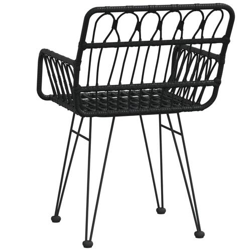 Havestole 2 stk. med armlæn 56x64x80 cm polyrattan sort