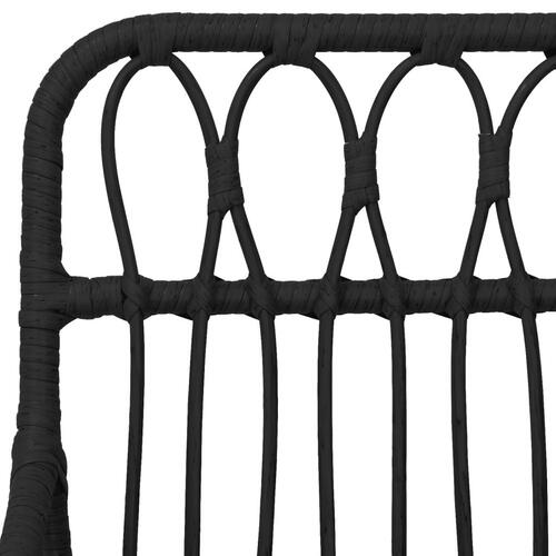 Havestole 2 stk. med armlæn 56x64x80 cm polyrattan sort