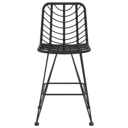 Barstole 2 stk. 45x56x103,5 cm polyrattan og stål sort