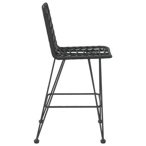 Barstole 2 stk. 45x56x103,5 cm polyrattan og stål sort