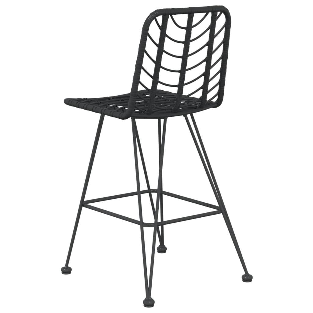 Barstole 2 stk. 45x56x103,5 cm polyrattan og stål sort