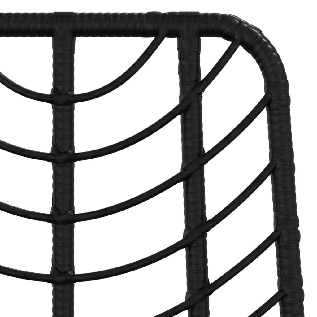 Barstole 2 stk. 45x56x103,5 cm polyrattan og stål sort