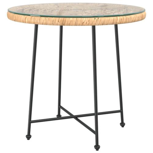 Spisebord Ø80 cm hærdet glas og stål