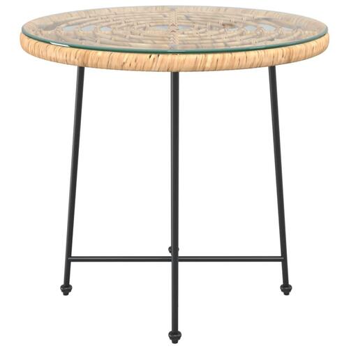 Spisebord Ø80 cm hærdet glas og stål