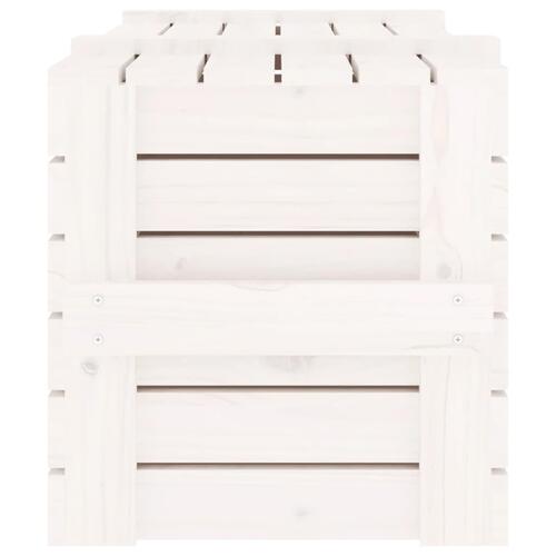 Opbevaringskasse 91x40,5x42 cm massivt fyrretræ hvid