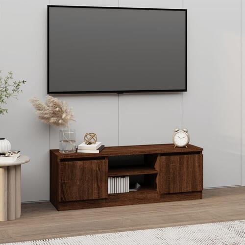 Tv-bord med låge 102x30x36 cm brun egetræsfarve