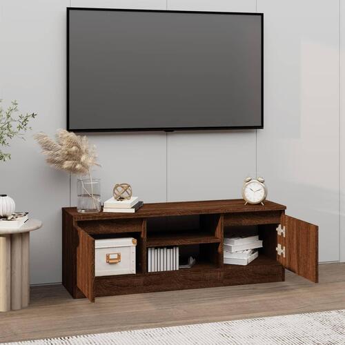 Tv-bord med låge 102x30x36 cm brun egetræsfarve