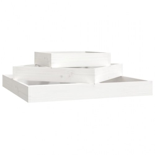 Plantekasse 83x83x27 cm massivt fyrretræ hvid