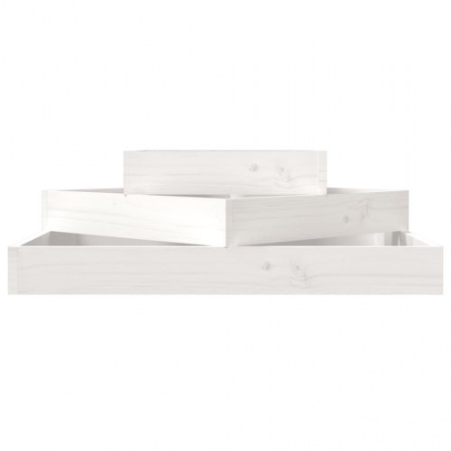 Plantekasse 83x83x27 cm massivt fyrretræ hvid