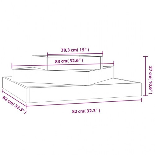 Plantekasse 83x83x27 cm massivt fyrretræ gyldenbrun