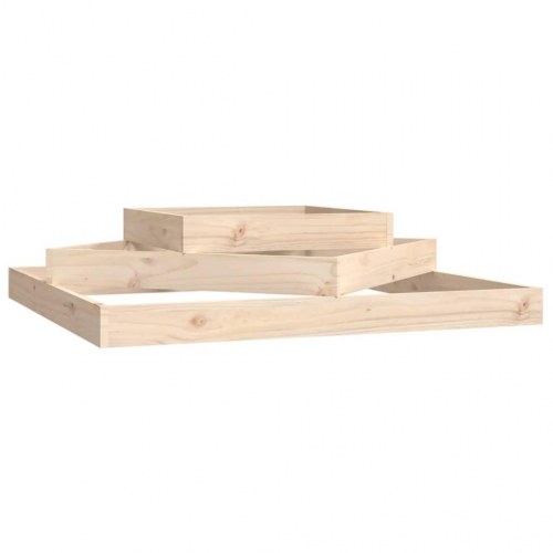 Plantekasse i 3 niveauer 112 x 112 x 27 cm - massivt fyrretræ