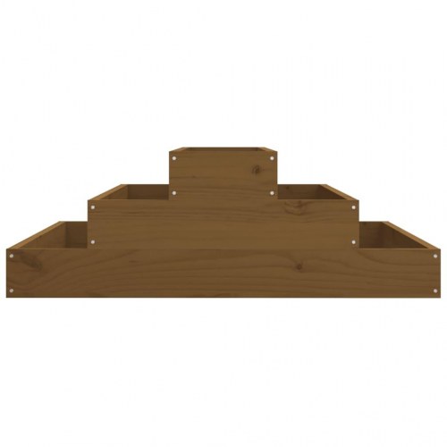 Plantekasse 80x80x27 cm massivt fyrretræ gyldenbrun