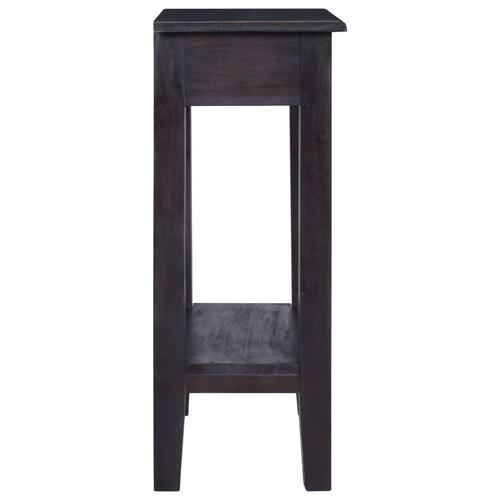 Konsolbord med skuffe 60x30x75 cm massivt mahognitræ sort