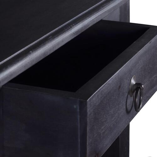 Konsolbord med skuffe 60x30x75 cm massivt mahognitræ sort