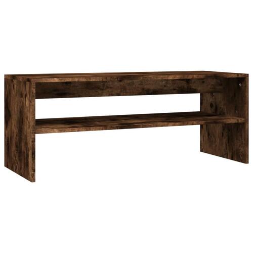 Sofabord 100x40x40 cm konstrueret træ røget egetræsfarve