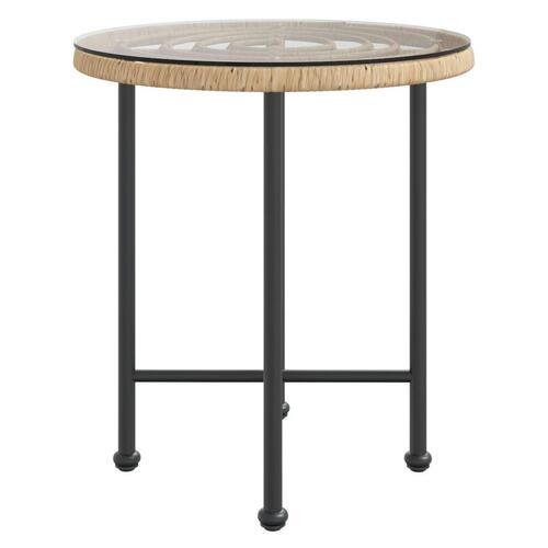 Spisebord Ø50 cm hærdet glas og stål