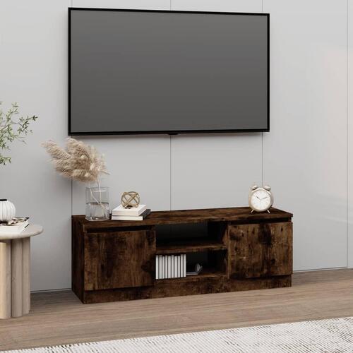 Tv-bord med låge 102x30x36 cm røget egetræsfarve