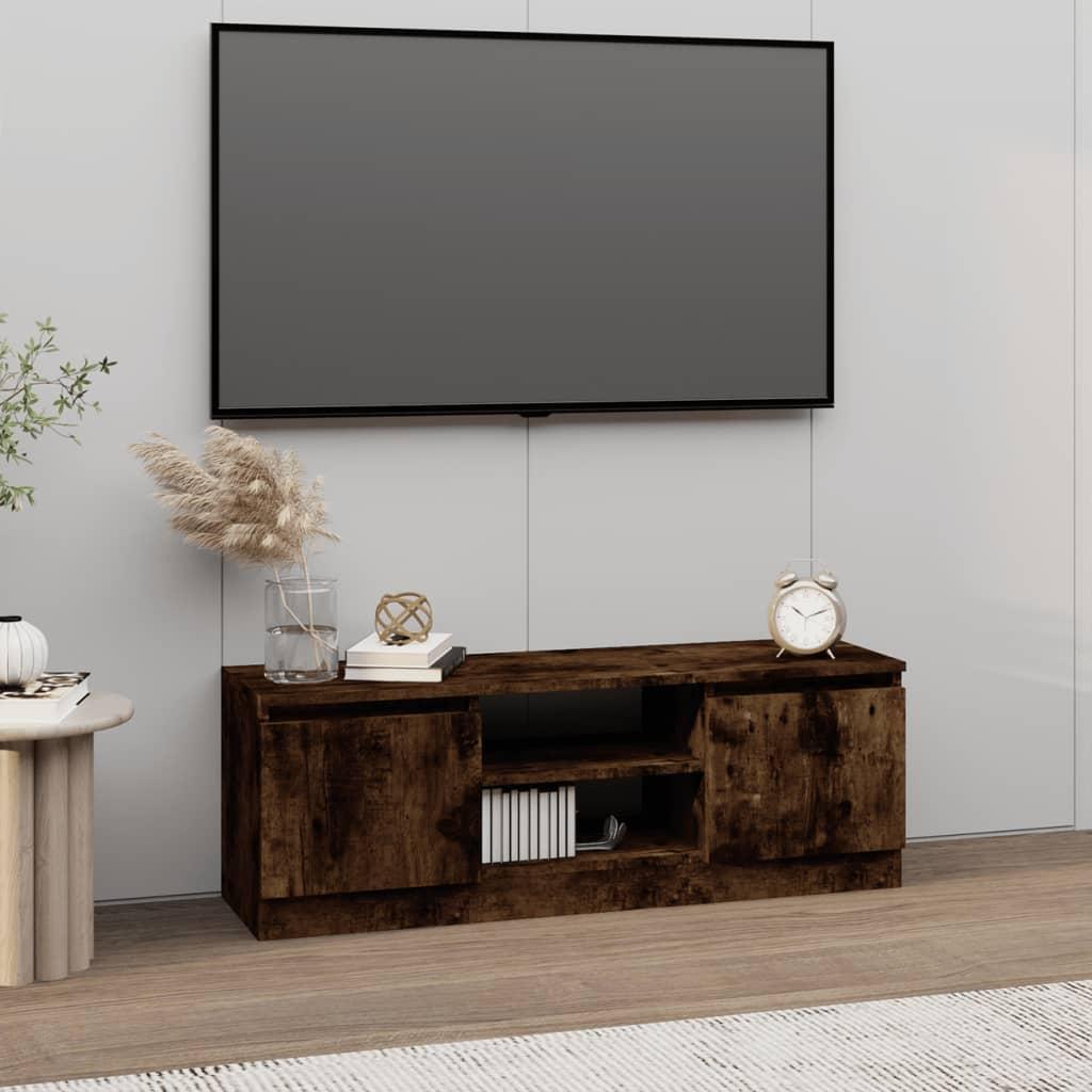 Tv-bord med låge 102x30x36 cm røget egetræsfarve