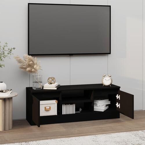 Tv-bord med låge 102x30x36 cm sort