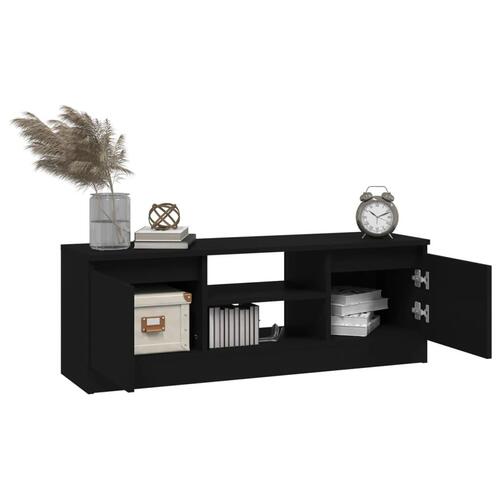 Tv-bord med låge 102x30x36 cm sort