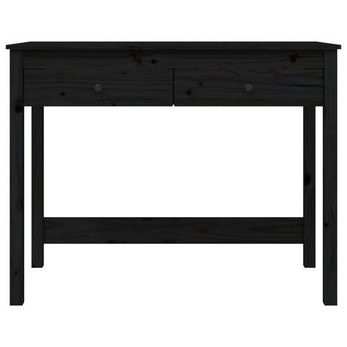 Skrivebord med skuffer 100x50x78 cm massivt fyrretræ sort