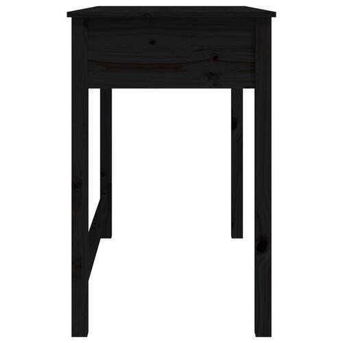 Skrivebord med skuffer 100x50x78 cm massivt fyrretræ sort