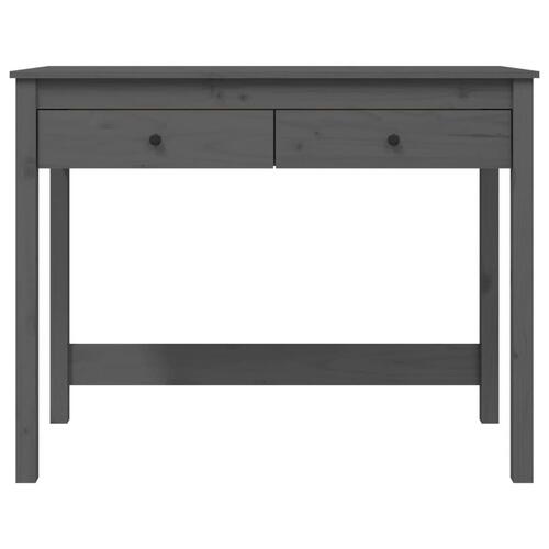 Skrivebord med skuffer 100x50x78 cm massivt fyrretræ grå