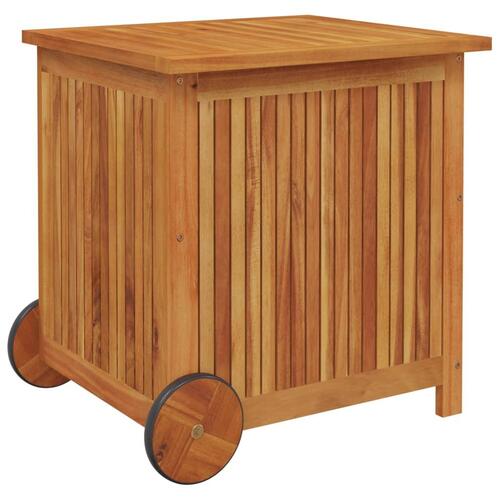 Opbevaringsboks til haven med hjul 60x50x58 cm massivt træ