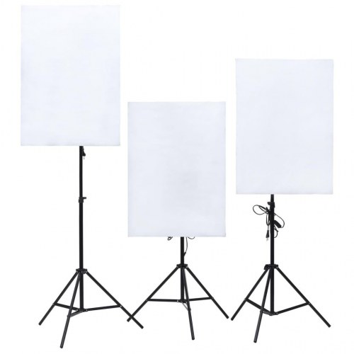 Fotostudieudstyr med lampesæt og softboxes