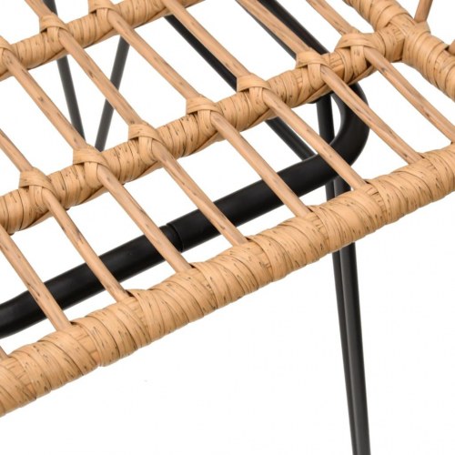 Spisebordssæt til haven i polyrattan - 3 dele med glasbord