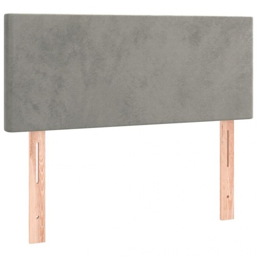 Kontinentalseng med madras 90 x 190 cm i fløjl - lysegrå