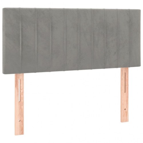Kontinentalseng med madras 90x190 cm - fløjl, lysegrå