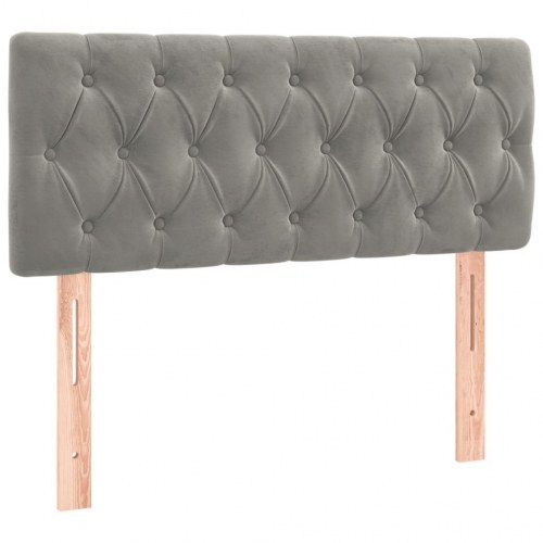 Kontinentalseng med madras 90×190 cm - fløjl, lysegrå