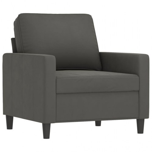 Sofasæt 4 dele med hynder velour mørkegrå