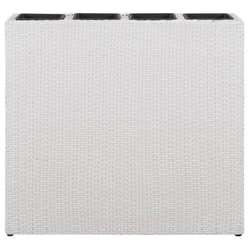 Plantekasser med 4 krukker 2 stk. polyrattan hvid