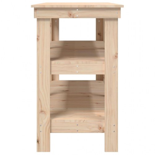 Arbejdsbord i massivt fyrretræ 142,5 x 50 x 80 cm med opbevaring
