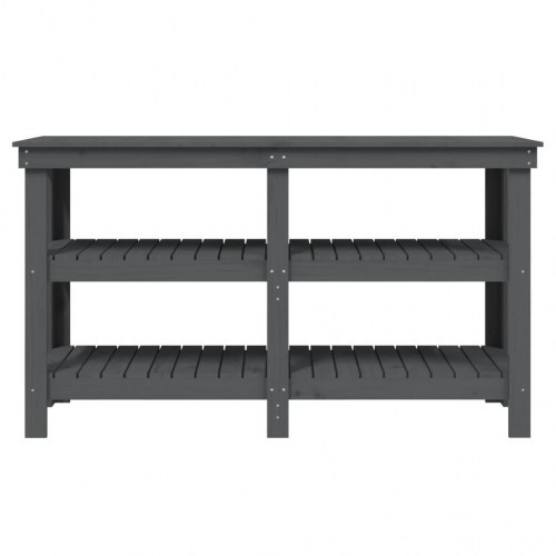Arbejdsbord 142,5x50x80 cm massivt fyrretræ grå