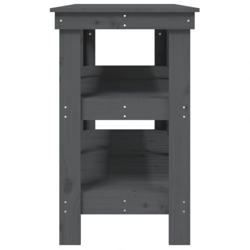 Arbejdsbord 142,5x50x80 cm massivt fyrretræ grå