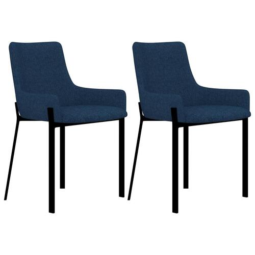 Spisebordsstole 2 stk. stof blå