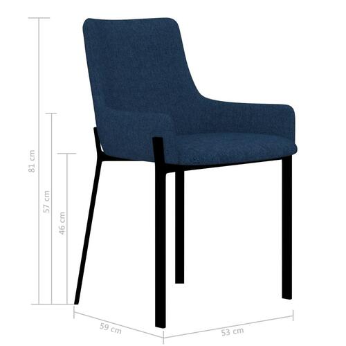 Spisebordsstole 2 stk. stof blå