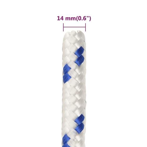 Tovværk til båd 14 mm 100 m polypropylen hvid
