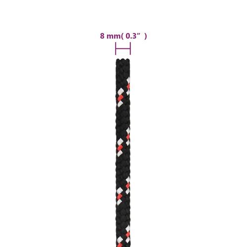 Tovværk til båd 8 mm 50 m polypropylen sort