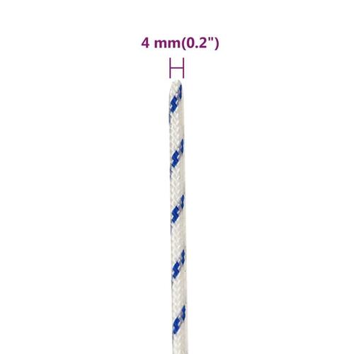 Tovværk til båd 4 mm 50 m polypropylen hvid